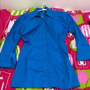 Blue Button-Up Dress